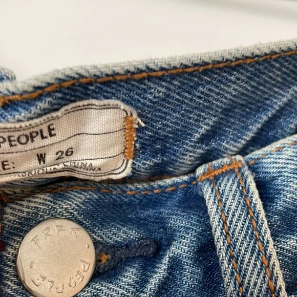 Free People Distressed Cropped Blue Jeans - Picture 3 of 6